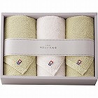 やさしいたおる　フェイスタオル３枚セット　グリーン