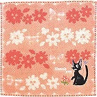 「となりのトトロ」・「魔女の宅急便」　ミニタオル　ジジの花畑