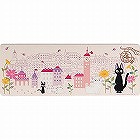 「となりのトトロ」・「魔女の宅急便」　ロングマット　１２０ｃｍ　花のまち　ピンク