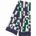 くろちく　ガーゼマフラー　あられ格子