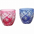 ＫＡＧＡＭＩ　江戸切子　ペア冷酒杯「星芒」
