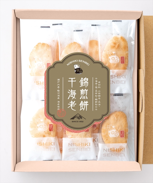 ＮＩＳＨＩＫＩ　ＳＥＮＢＥＩ　自然な素材でつくった錦煎餅　干海老　１１枚　☆