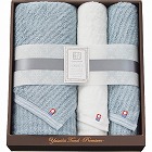 極ふわ　やさしいたおる　ベーシックライン　ロングバス・フェイスタオルセット　ライトブルー