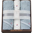 極ふわ　やさしいたおる　ベーシックライン　ロングバス・フェイスタオルセット　ライトブルー