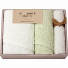 アンシャンテオーガニック　スリムバス・フェイスタオル・タオルハンカチセット　アイスグリーン