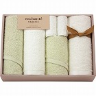 アンシャンテオーガニック　スリムバス・フェイスタオル・タオルハンカチセット　アイスグリーン