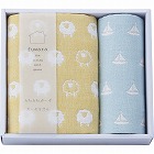 ふわら　六重織フェイスタオル・タオルハンカチセット　ブルー