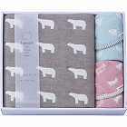 ふわら　六重織バスタオル・タオルハンカチセット　ブラウン