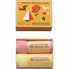 クレパスタオル　タオルハンカチ２枚セット　ピンク