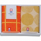 今治産タオルハンカチ２枚セット　オレンジ