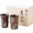 備前焼　山天窯　棧切り　組麦酒呑揃