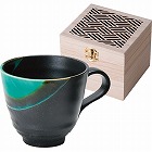 釉彩　マグ（木箱入）　緑