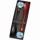 スプーン２本セット　黒・朱　うさぎ