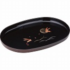 紀州塗　月とうさぎ　尺４長手盆　黒