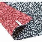 綿両面小紋ふろしき　大判　青／赤