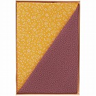 二巾一越織両面柄ふろしき　紫／金茶　サメ小紋／小桜