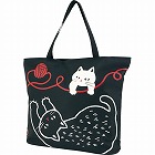 くろちく　和のマルチトートバッグ　猫と毛糸玉