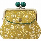 くろちく　ふくれ織り　親子がま口　金色