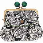 くろちく　ふくれ織り　親子がま口　漆黒