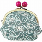 くろちく　ふくれ織り　小銭入　浅葱色