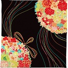 ちりめん風呂敷　薬玉黒