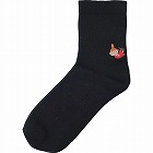 ムーミン　ゴムユッタリソックス　ミィ刺繍　ブラック