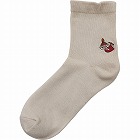 ムーミン　ゴムユッタリソックス　ミィ刺繍　ホワイト