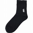 ムーミン　ゴムユッタリソックス　ムーミン刺繍　ブラック