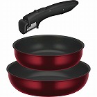 サーモス　取っ手のとれるフライパン３点セット　ディープレッド