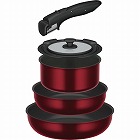 サーモス　取っ手のとれるフライパン５点セット　ディープレッド