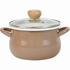 ストクック　ＩＨホーローポット（１８ｃｍ）　ブラウン