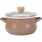 ストクック　ＩＨホーローポット（２０ｃｍ）　ブラウン