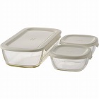 ハリオ　スタッキング耐熱ガラスコンテナ３点セット