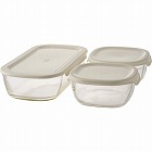 ハリオ　スタッキング耐熱ガラスコンテナ３点セット