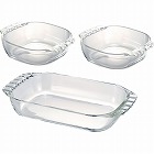 ハリオ　耐熱ガラス製トースター皿３個セット