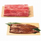 神戸ビーフ（モモすき焼き肉）＆鹿児島県産うなぎの蒲焼セット　☆