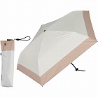 超軽量カーボン５本骨　晴雨兼用傘　バイカラー　オフ×ベージュ