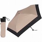 超軽量カーボン５本骨　晴雨兼用傘　バイカラー　ベージュ×ブラック