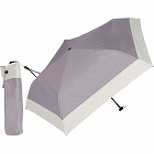 超軽量カーボン５本骨　晴雨兼用傘　バイカラー　グレー×オフ