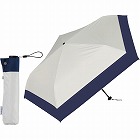 超軽量カーボン５本骨　晴雨兼用傘　バイカラー　オフ×ネイビー