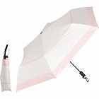 自動開閉晴雨兼用傘　超軽量カーボン　ボーダー　オフ×ピンク
