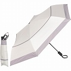 自動開閉晴雨兼用傘　超軽量カーボン　ボーダー　オフ×グレー