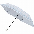 ビューティーシールド晴雨兼用折りたたみ日傘　チェックペールスカイ