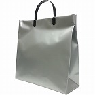 無地ビニールバッグＭ　シルバー