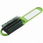 コンパクトブラシ　ミラー付　グリーン