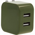 ２ポートＵＳＢアダプター（３．４Ａ）　オリーブ