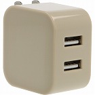 ２ポートＵＳＢアダプター（３．４Ａ）　グレージュ